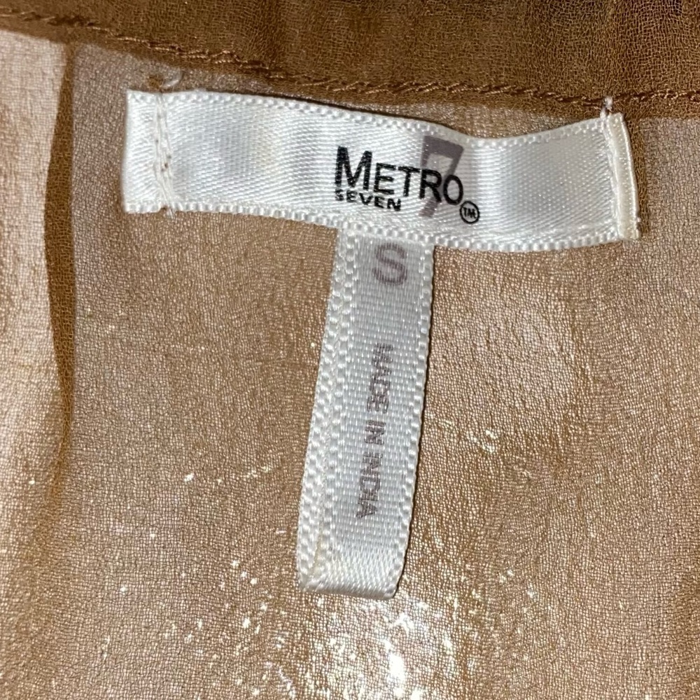 🌟4 for $10 SALE🌟  Women’s Metro 7 Sheer Brown Shirt - Picture 4 of 16